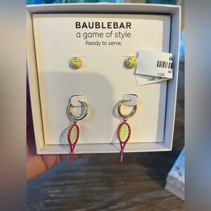 BaubleBar Pink and Yellow Tennis/Pickleball Earrings